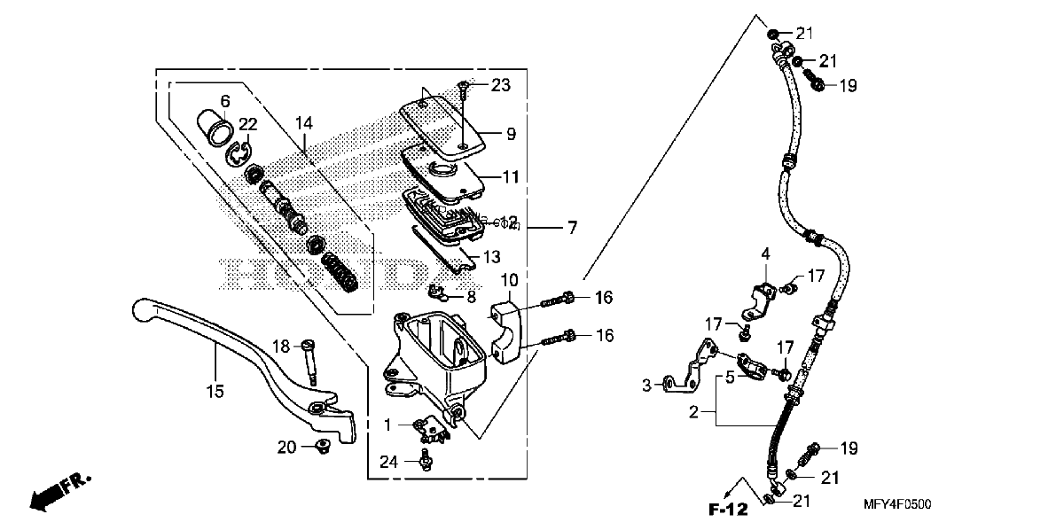 Diagrama de FRONT BRAKE MASTER CYLINDER