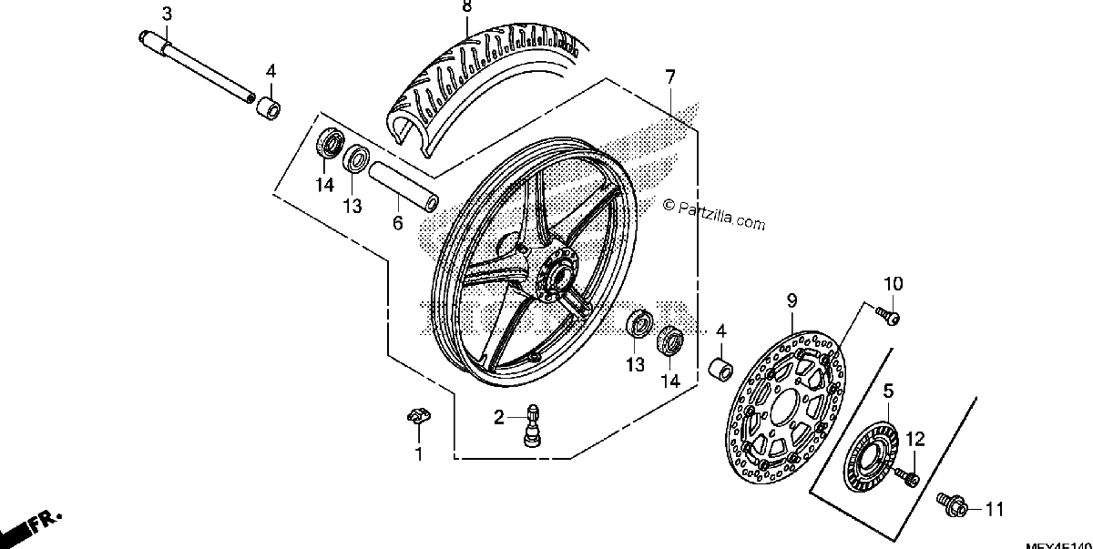Diagrama de FRONT WHEEL 2
