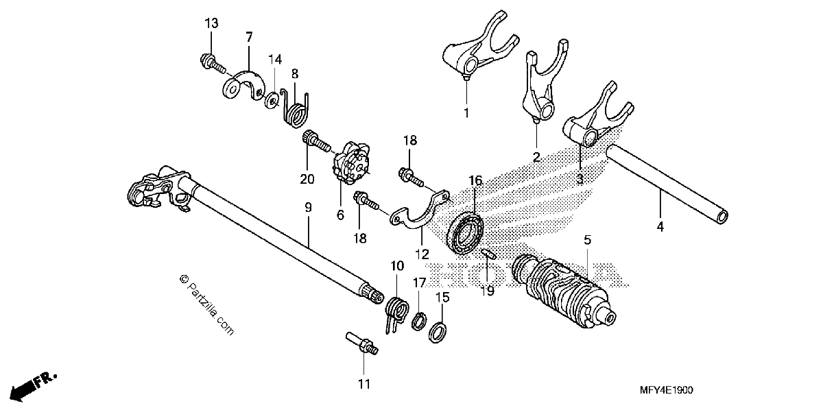 Diagrama de GEARSHIFT DRUM