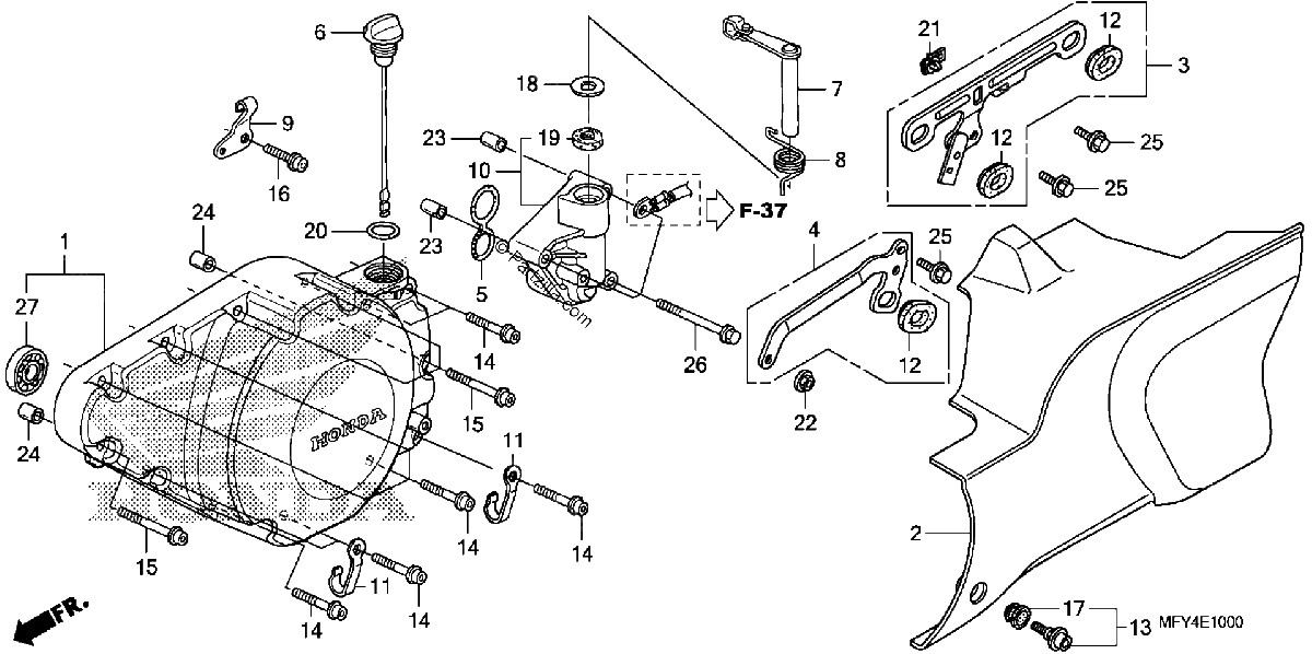 Diagrama de LEFT CRANKCASE COVER