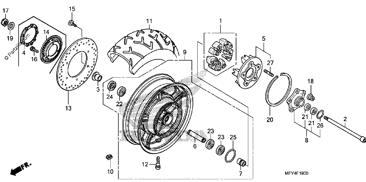 Diagrama de REAR WHEEL