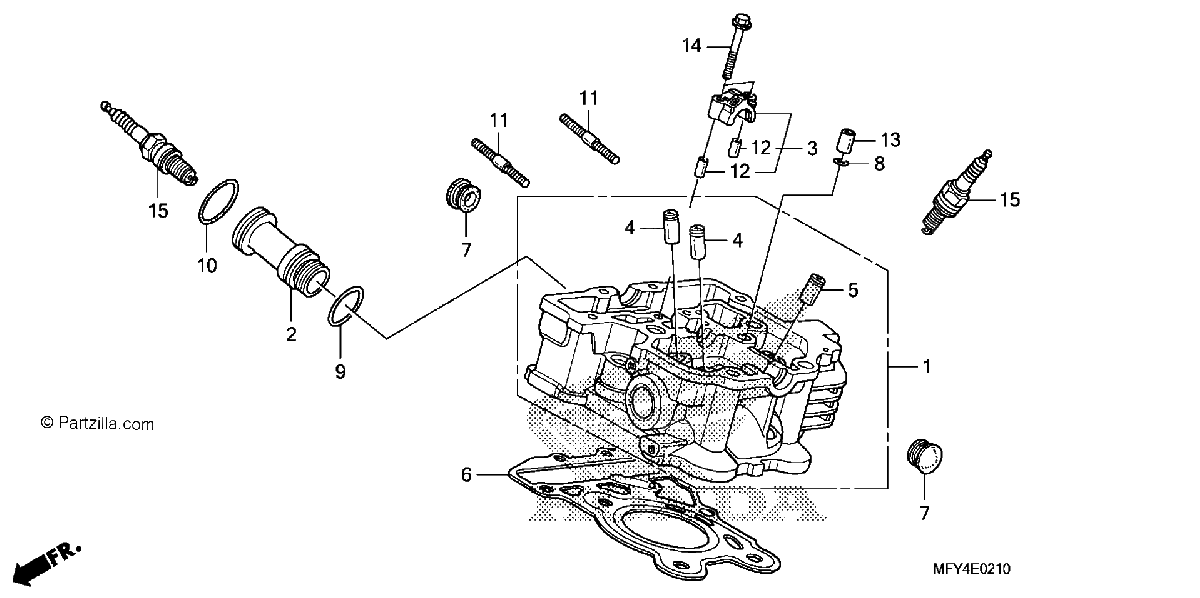 Diagrama de REAR CYLINDER HEAD