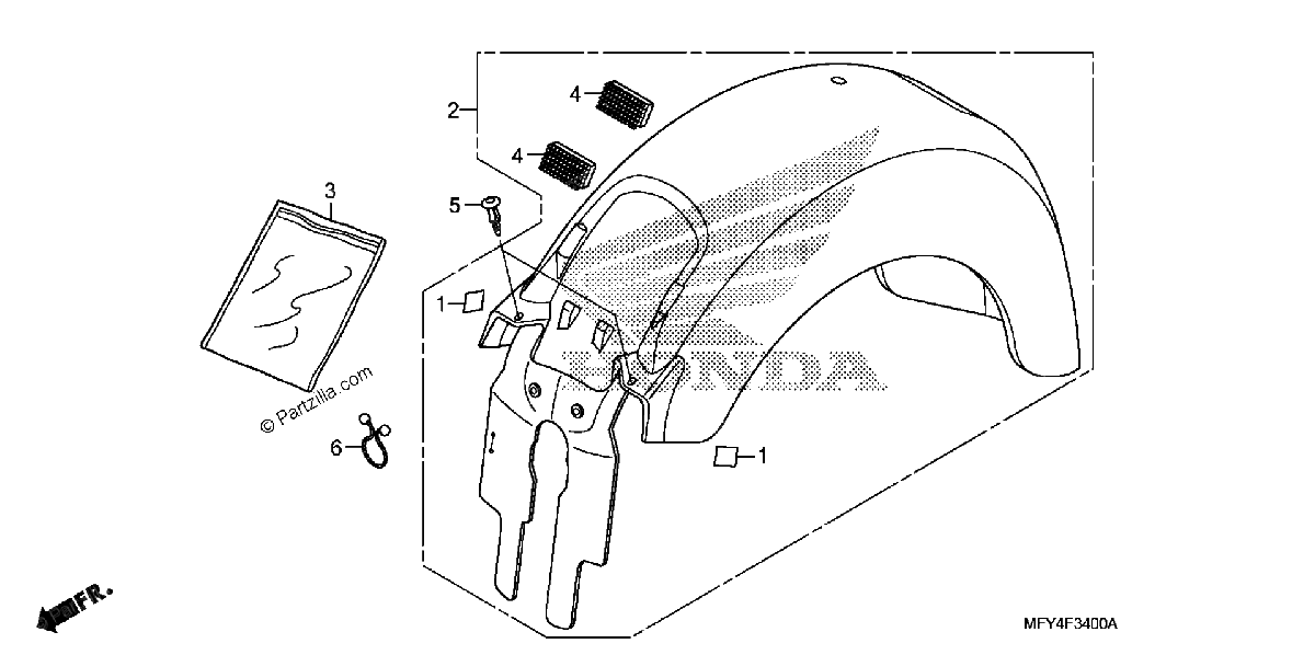 Diagrama de REAR FENDER 1
