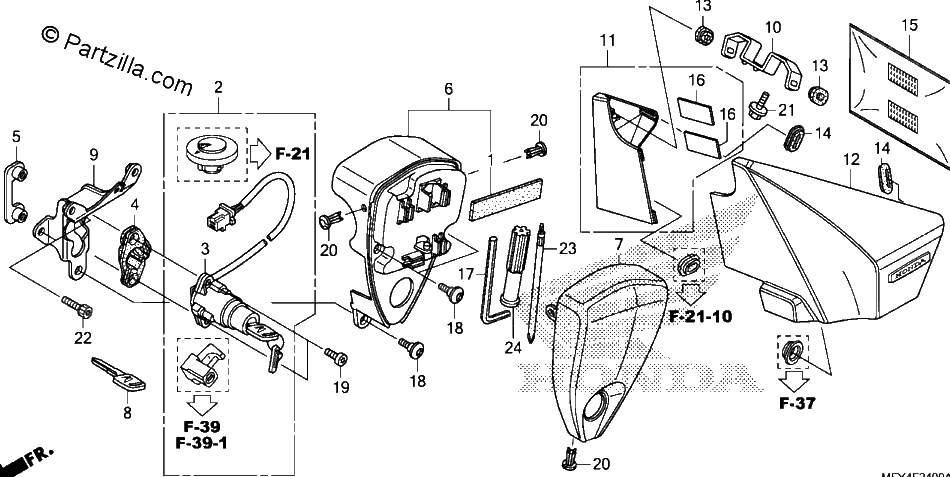 Diagrama de SIDE COVER TOOLS COMBINATION SWITCH