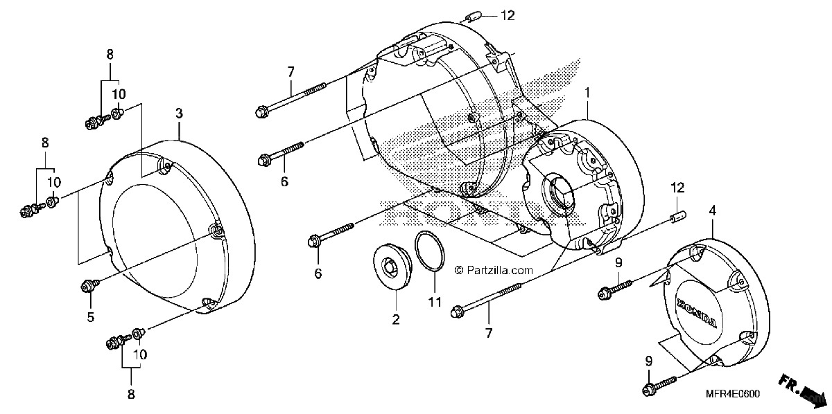 Diagrama de RIGHT CRANKCASE COVER