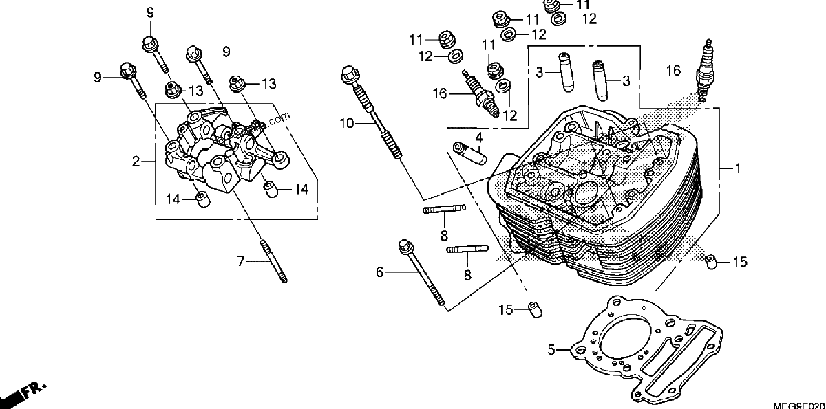 Diagrama de FRONT CYLINDER HEAD