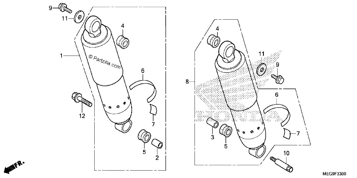 Diagrama de REAR SHOCK ABSORBER 1