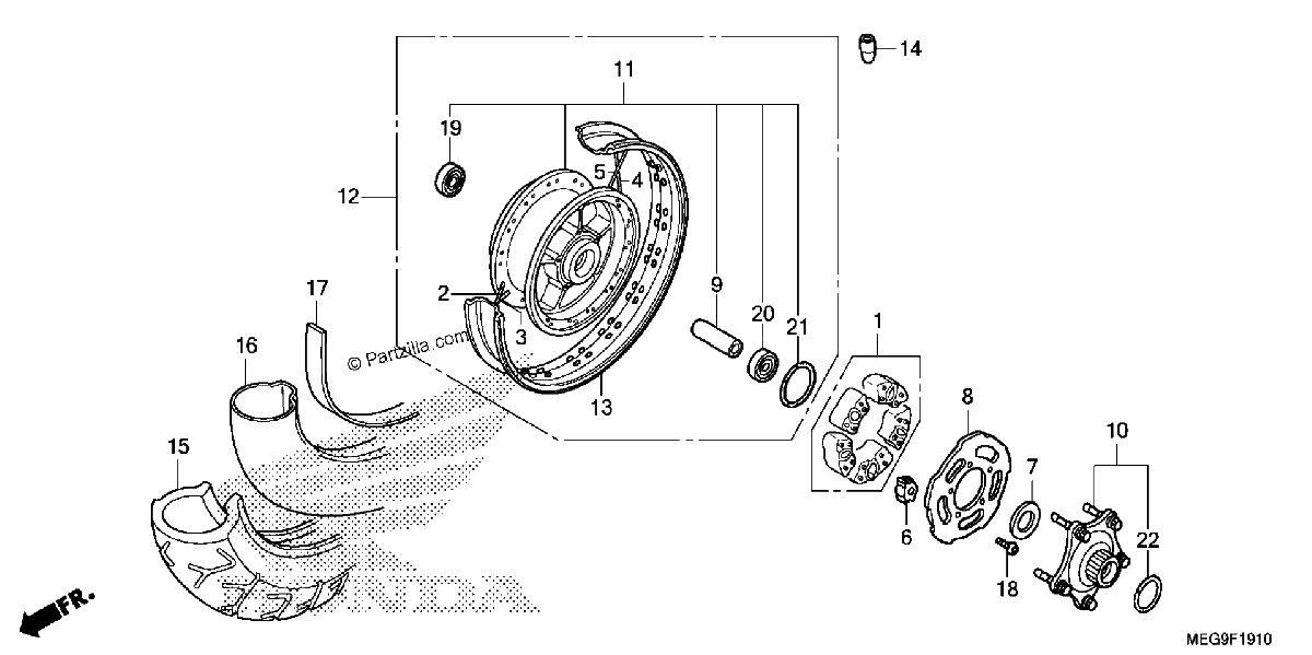 Diagrama de REAR WHEEL 1