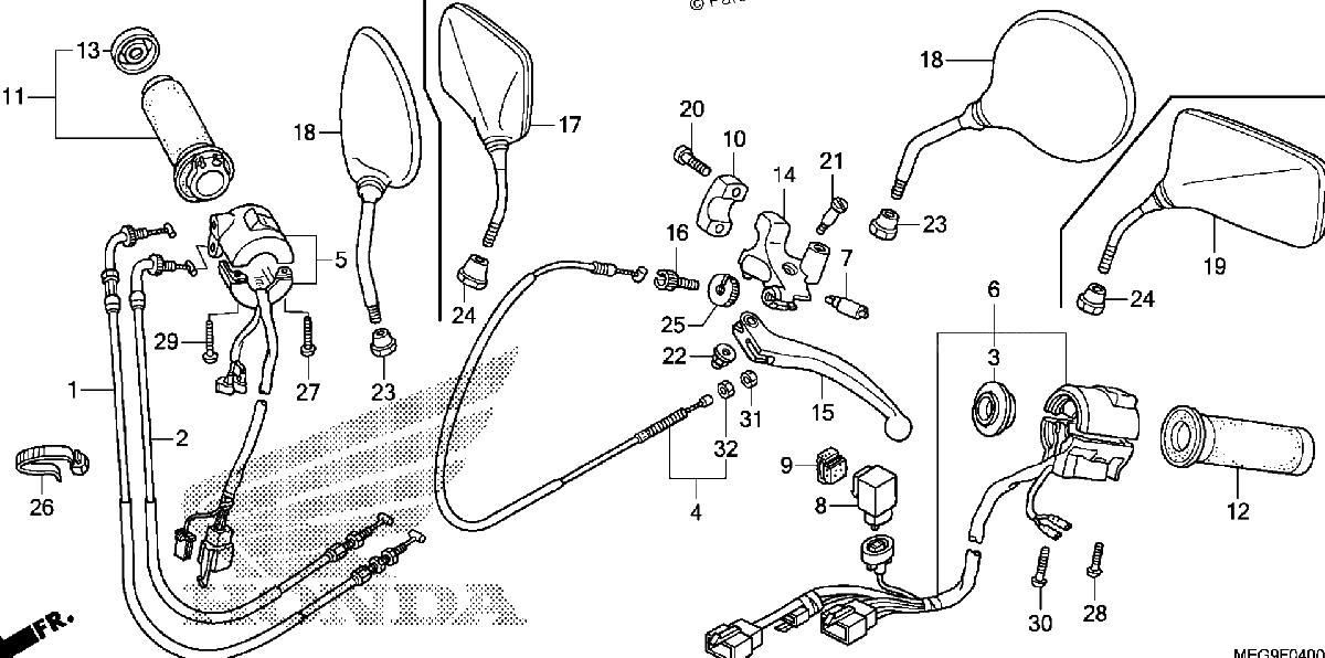 Diagrama de HANDLE LEVER SWITCH CABLE