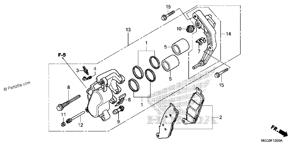Diagrama de FRONT BRAKE CALIPER 1