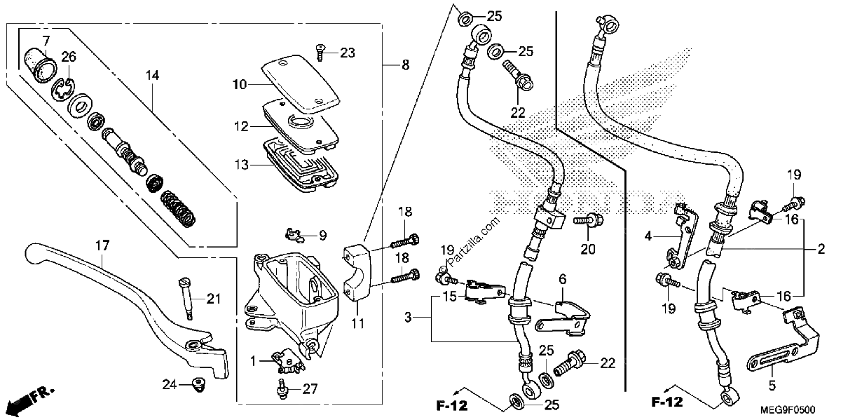 Diagrama de FRONT BRAKE MASTER CYLINDER 1