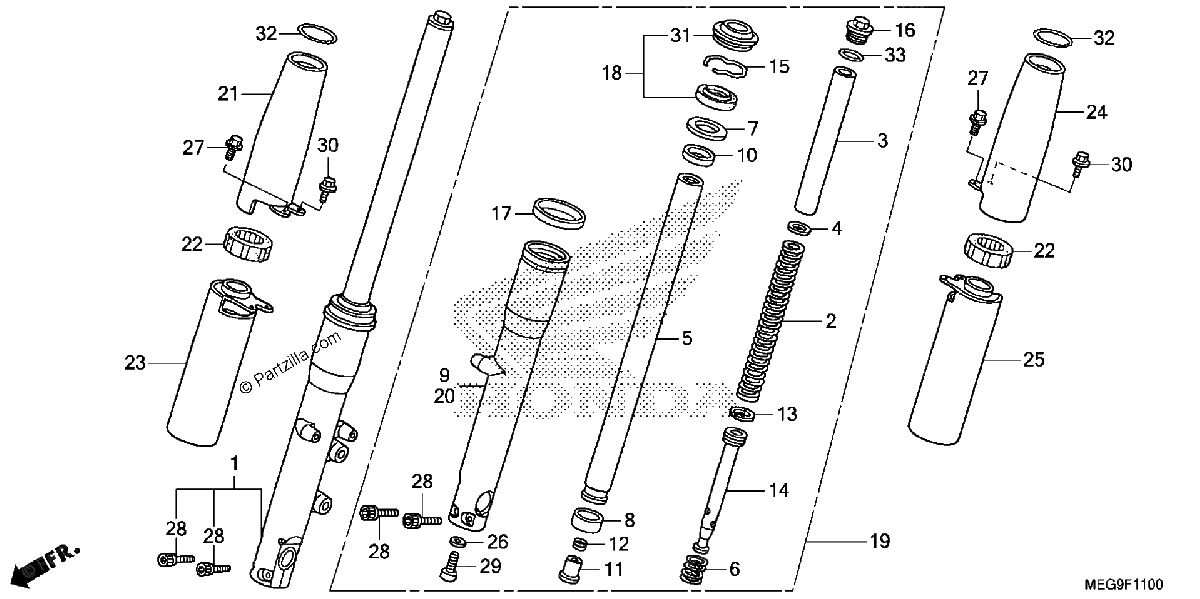 Diagrama de FRONT FORK 1