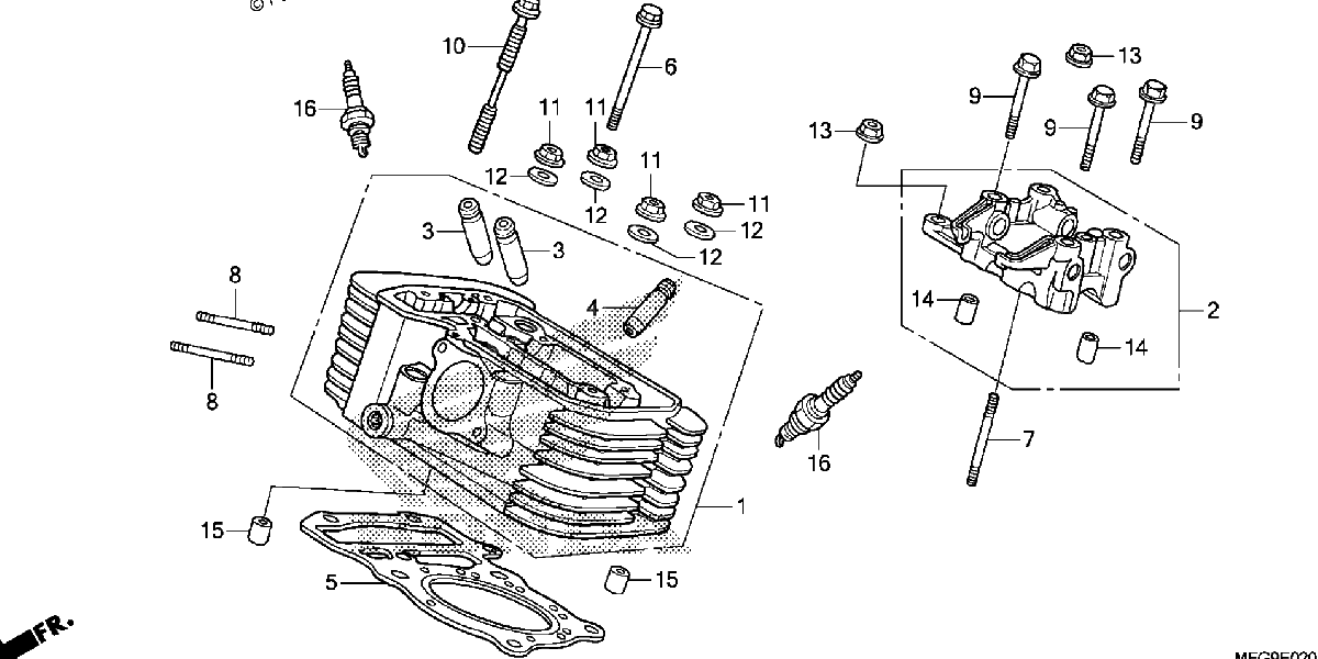 Diagrama de REAR CYLINDER HEAD
