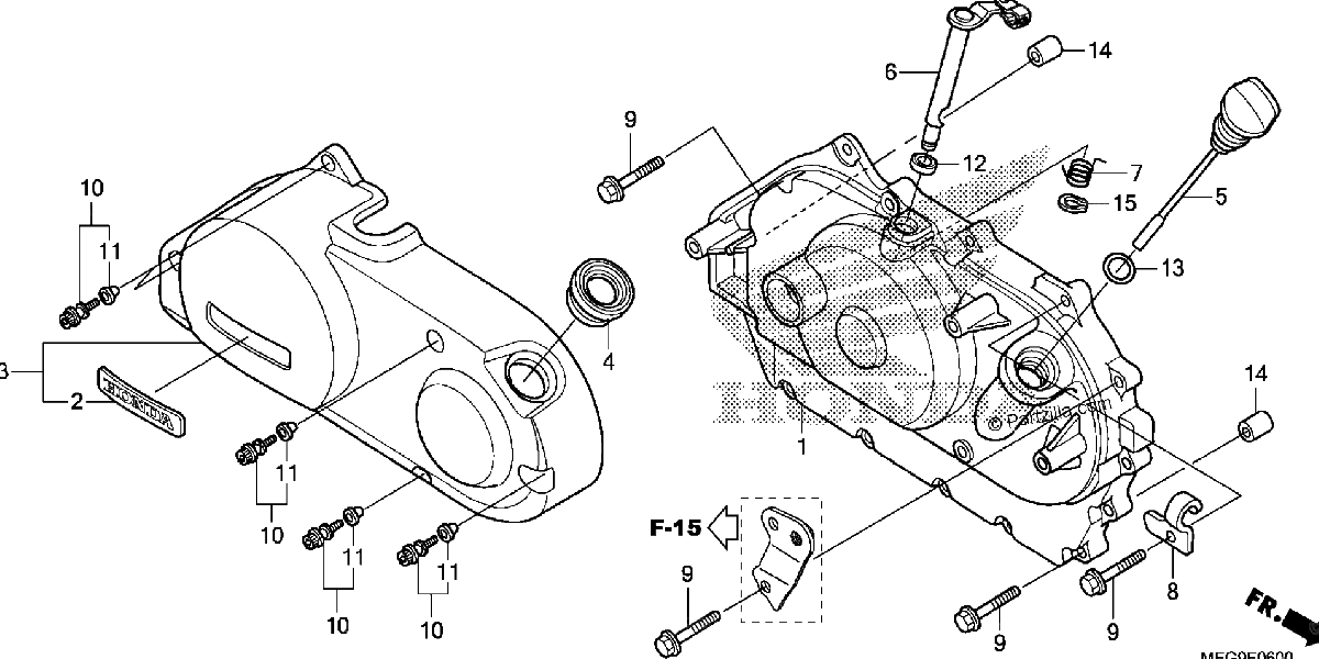 Diagrama de RIGHT CRANKCASE COVER