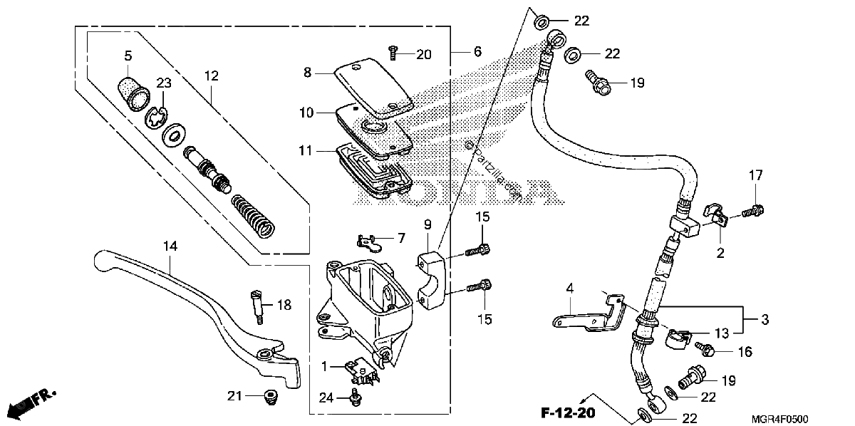 Diagrama de FRONT BRAKE MASTERCYLINDER