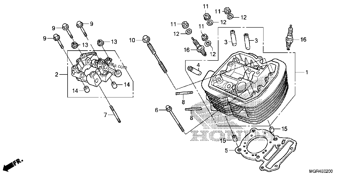 Diagrama de FRONT CYLINDER HEAD