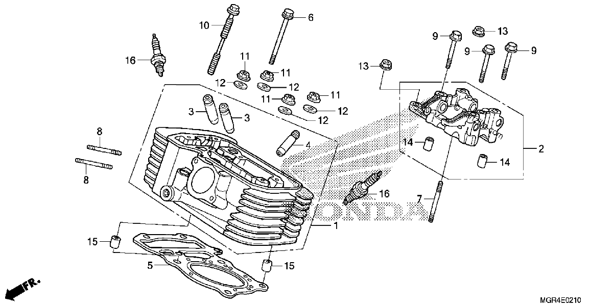 Diagrama de REAR CYLINDER HEAD
