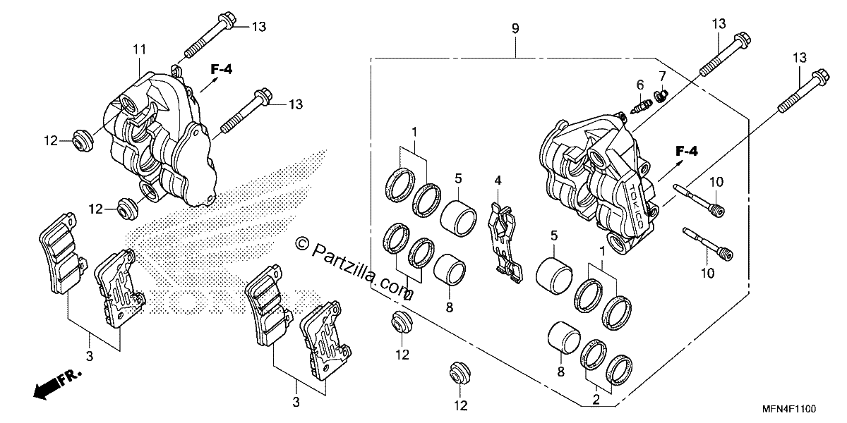Diagrama de FRONT BRAKE CALIPER