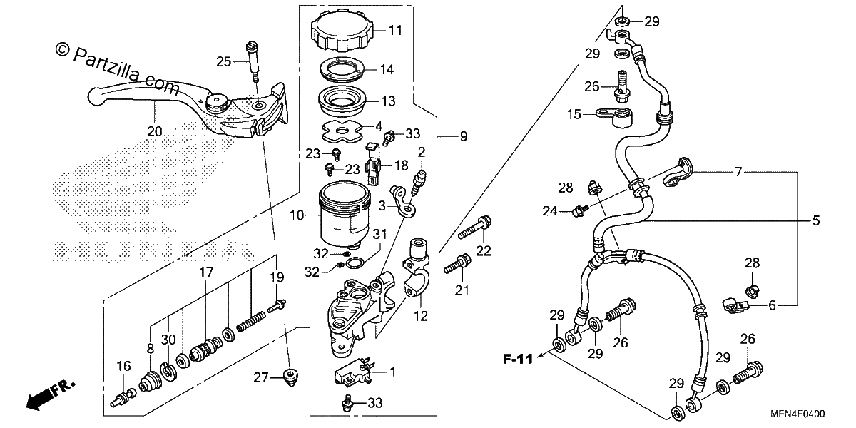 Diagrama de FRONT BRAKE MASTER CYLINDER 1