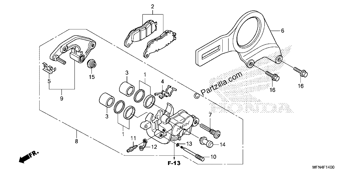 Diagrama de REAR BRAKE CALIPER 1