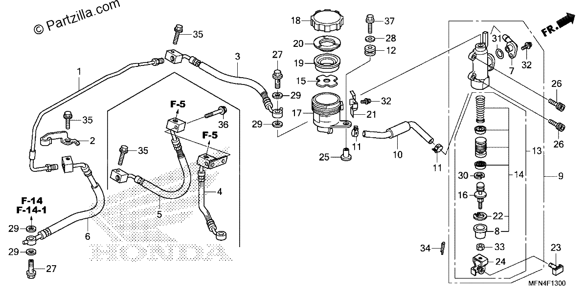 Diagrama de REAR BRAKE MASTER CYLINDER