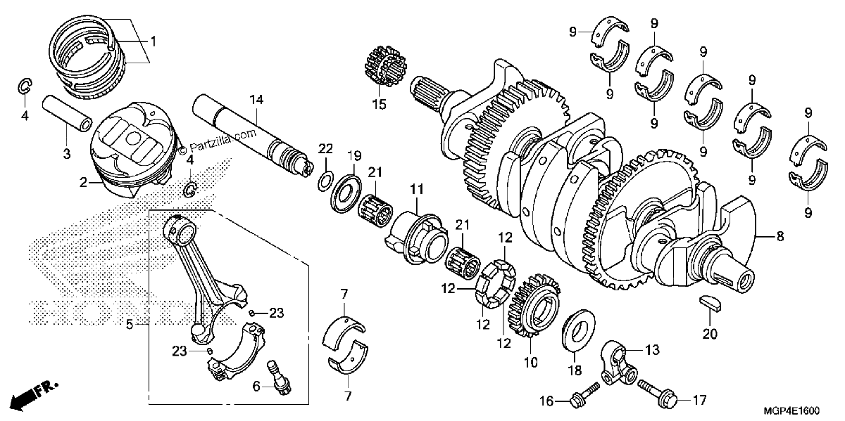 Diagrama de CRANKSHAFT PISTON