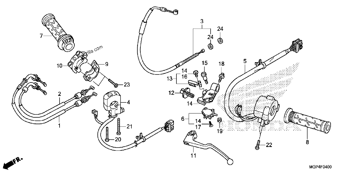 Diagrama de HANDLE LEVER SWITCH CABLE