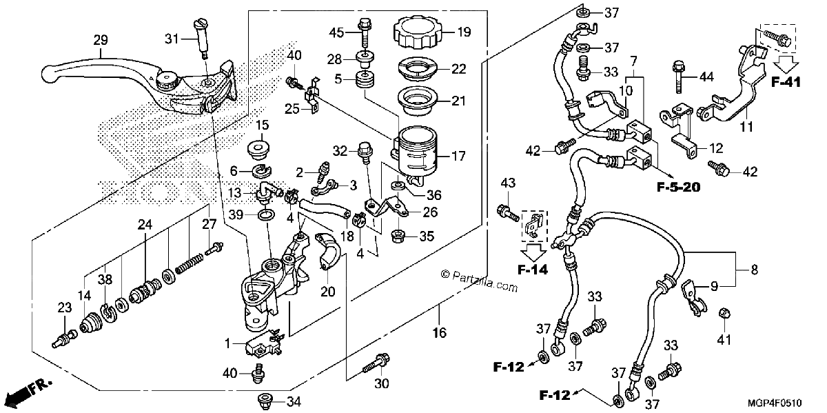 Diagrama de FRONT BRAKE MASTER CYLINDER 2