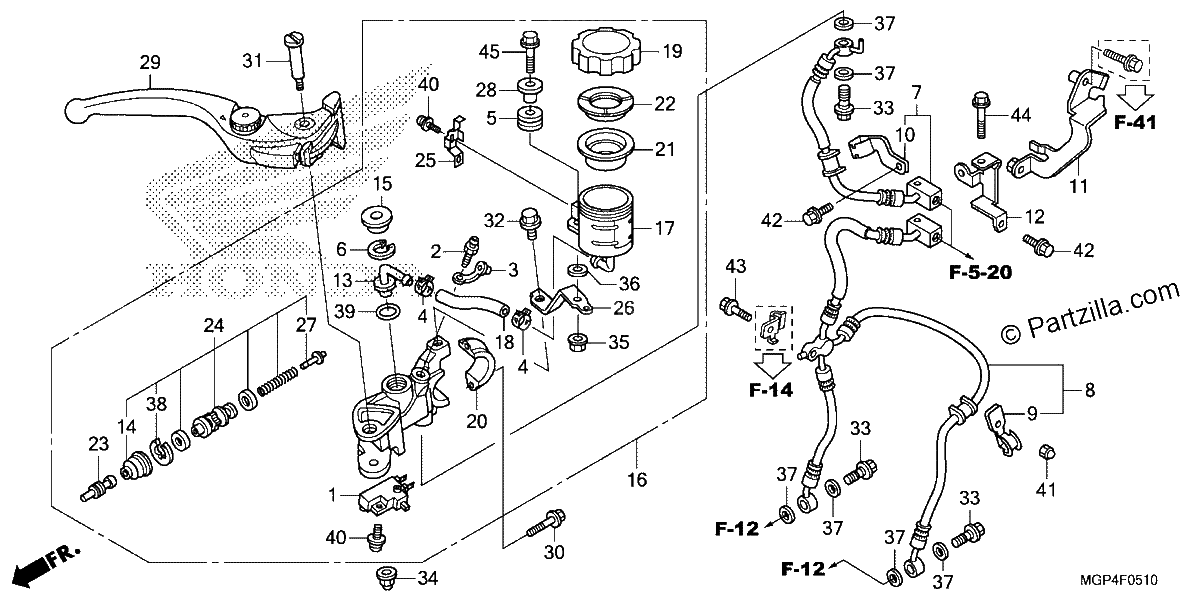 Diagrama de FRONT BRAKE MASTER CYLINDER 2