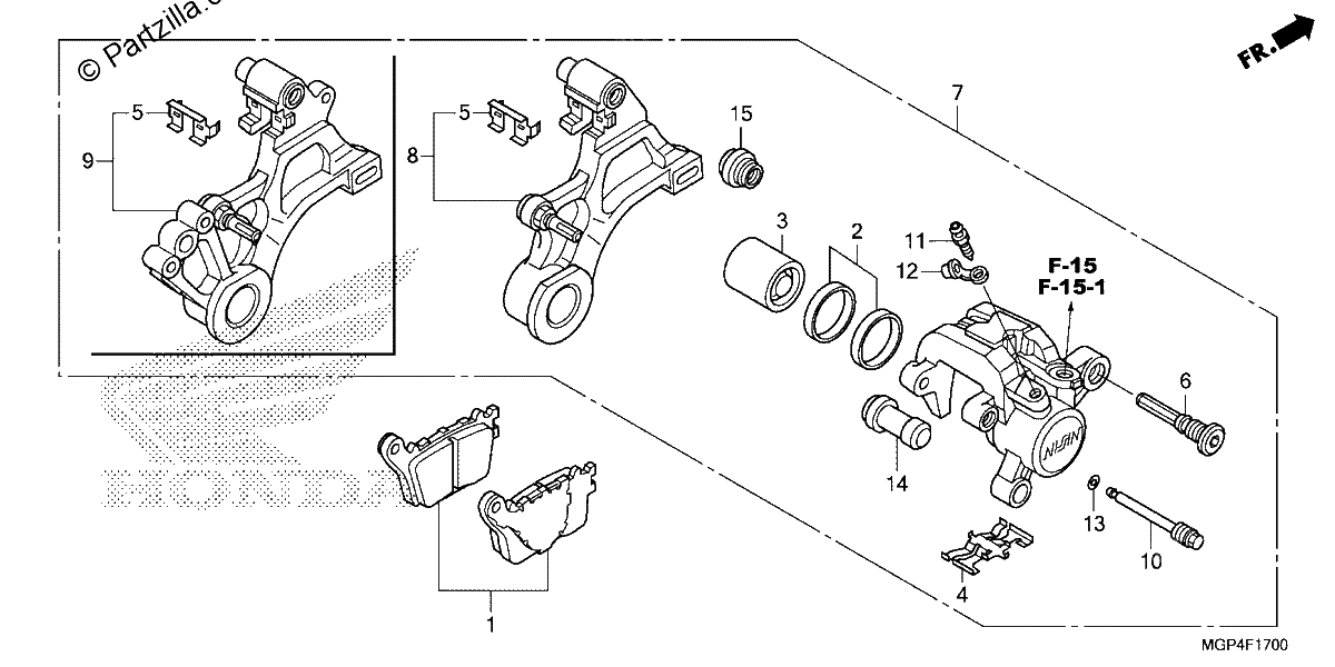 Diagrama de REAR BRAKE CALIPER