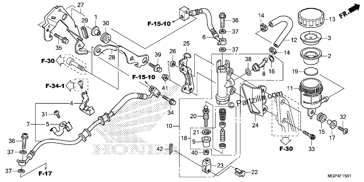 Diagrama de REAR BRAKE MASTER CYLINDER 2