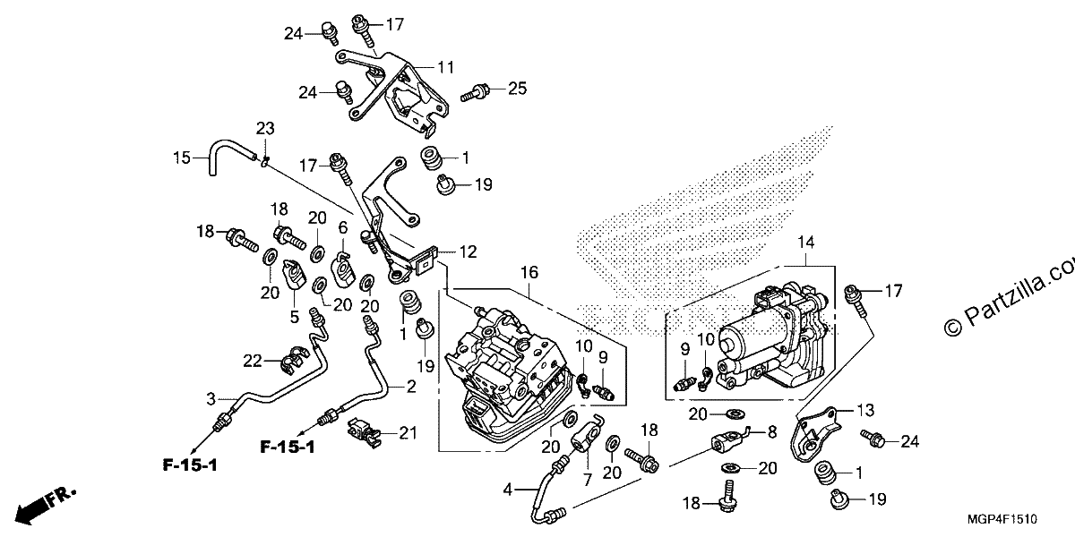 Diagrama de REAR POWER UNIT REAR VALVE UNIT