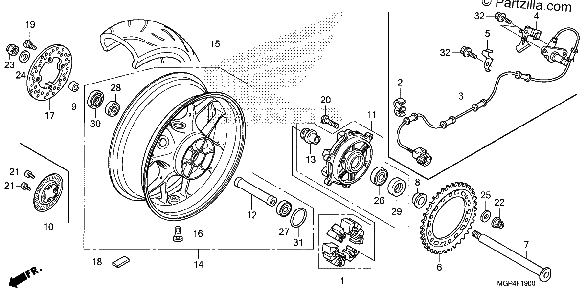 Diagrama de REAR WHEEL