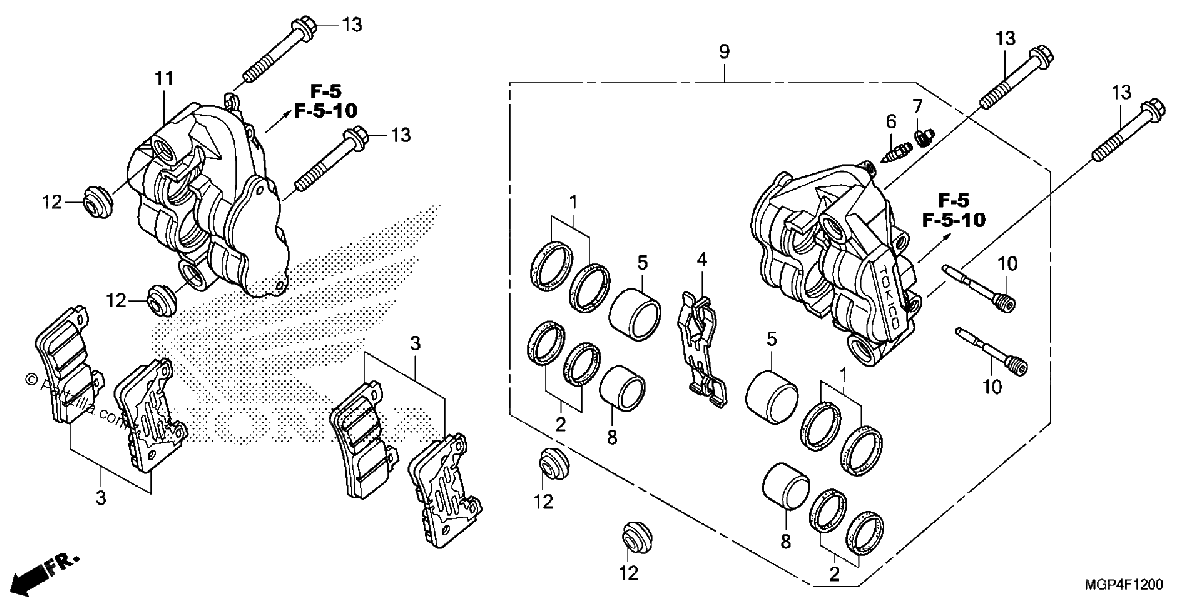 Diagrama de FRONT BRAKE CALIPER