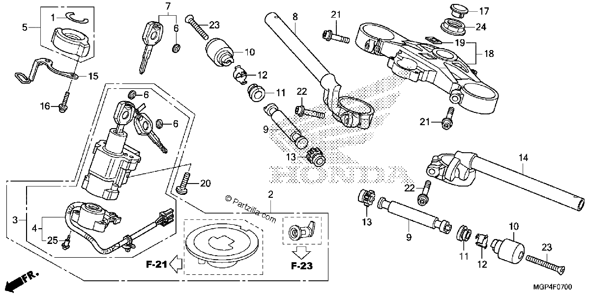 Diagrama de HANDLEBAR TOP BRIDGE 1
