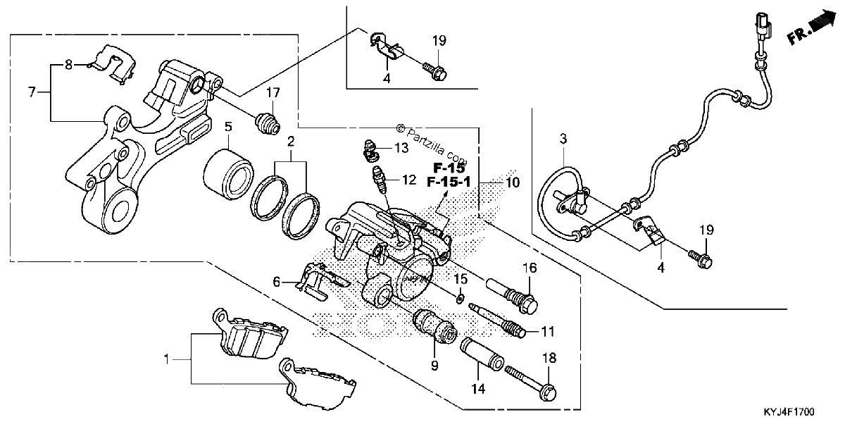 Diagrama de REAR BRAKE CALIPER