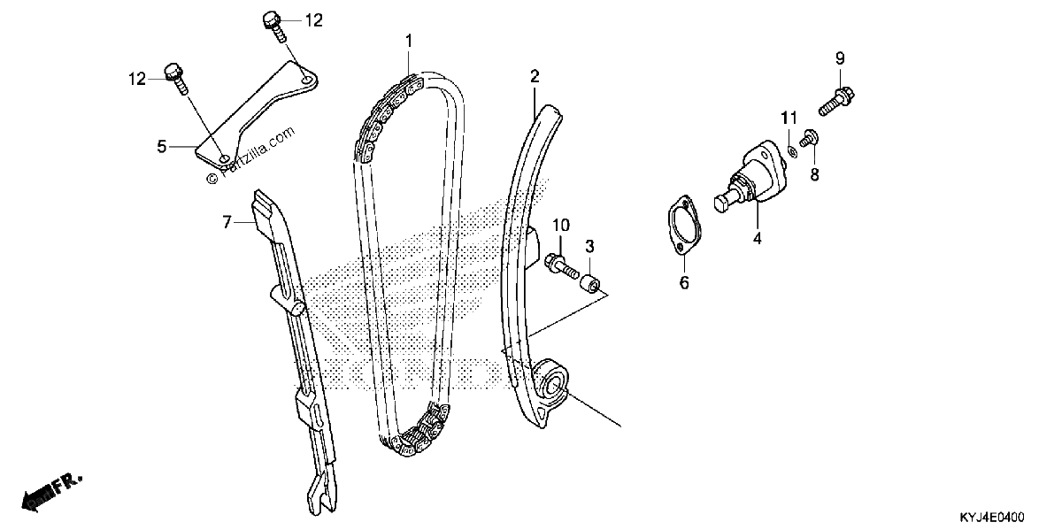 Diagrama de CAM CHAIN TENSIONER
