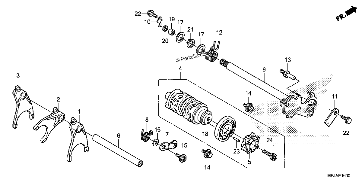 Diagrama de GEARSHIFT DRUM