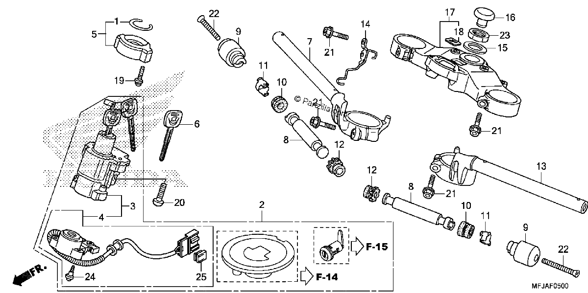 Diagrama de HANDLEBAR TOP BRIDGE