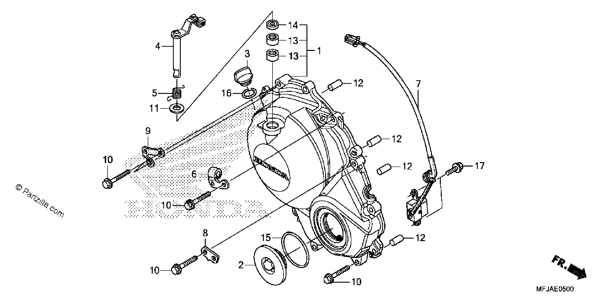Diagrama de RIGHT CRANKCASE COVER