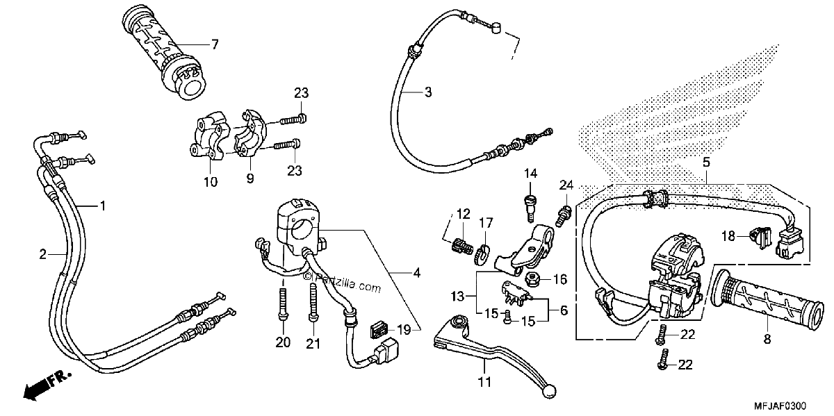 Diagrama de HANDLE LEVER SWITCH CABLE