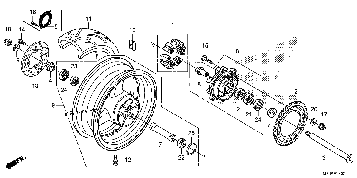 Diagrama de REAR WHEEL