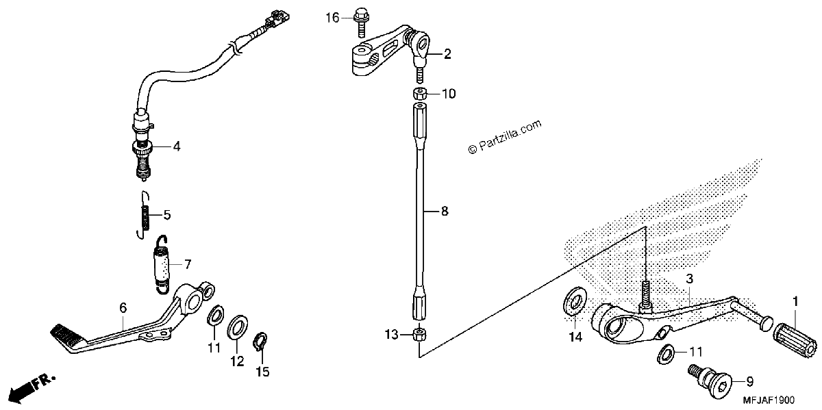 Diagrama de BRAKE PEDAL CHANGE PEDAL