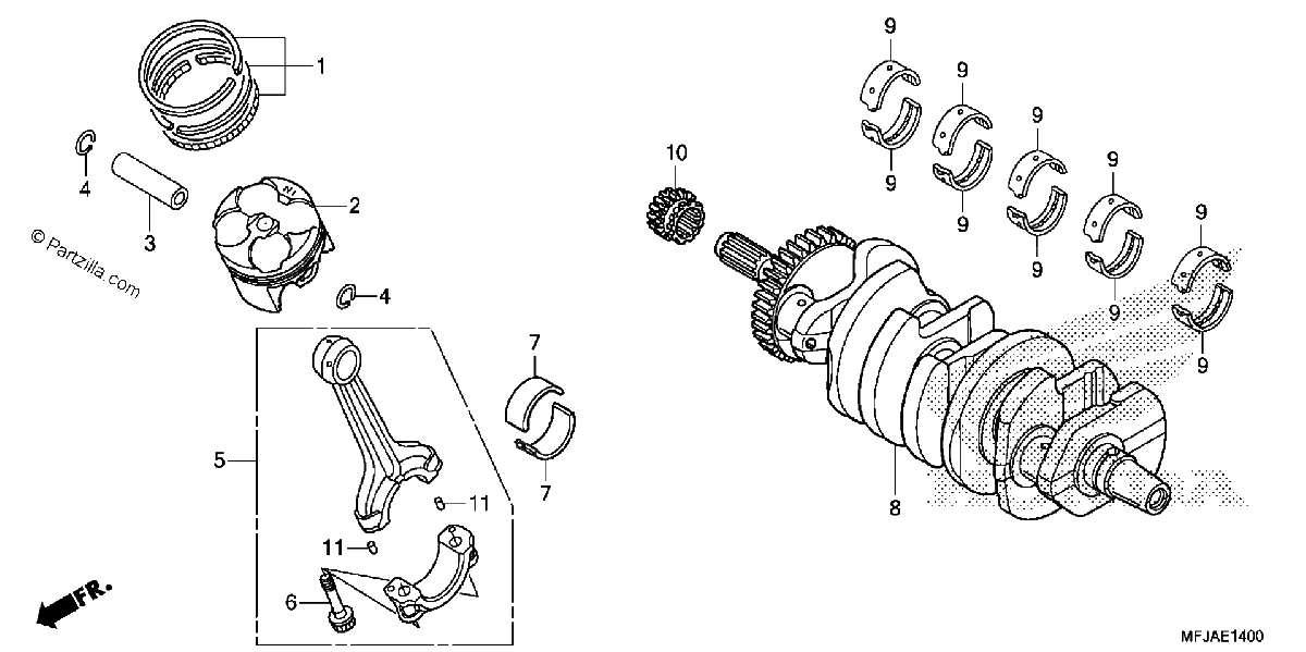 Diagrama de CRANKSHAFT PISTON