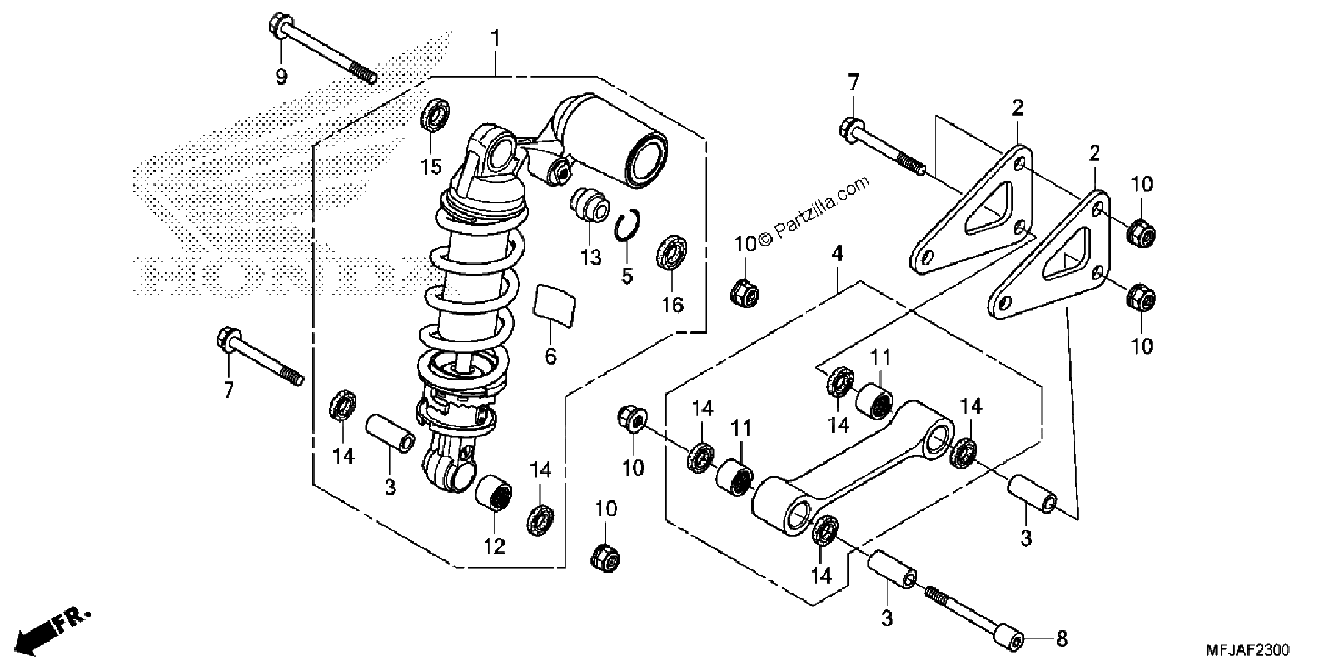 Diagrama de REAR SHOCK ABSORBER CBR600RR