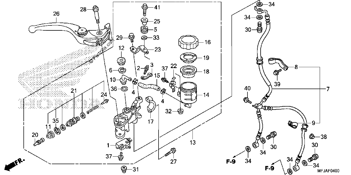 Diagrama de FRONT BRAKE MASTER CYLINDER CBR600RR