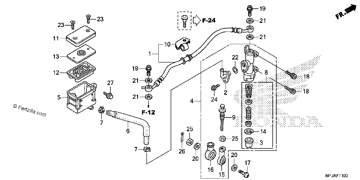 Diagrama de REAR BRAKE MASTER CYLINDER CBR600RR