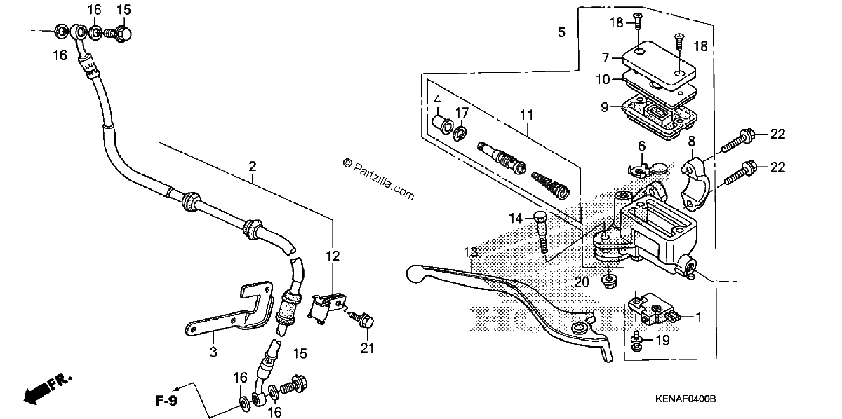 Diagrama de FRONT BRAKE MASTER CYLINDER