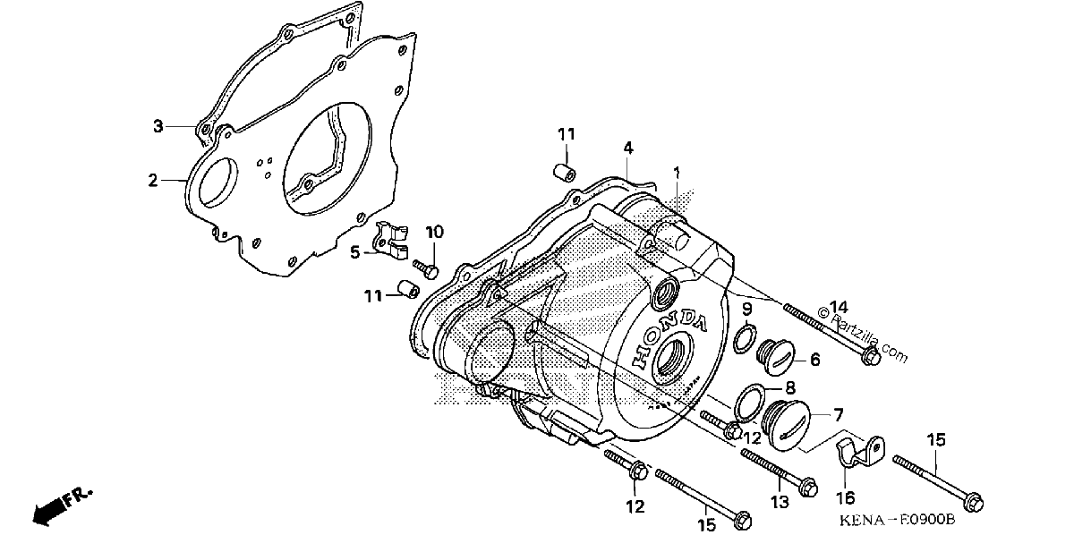 Diagrama de LEFT CRANKCASE COVER