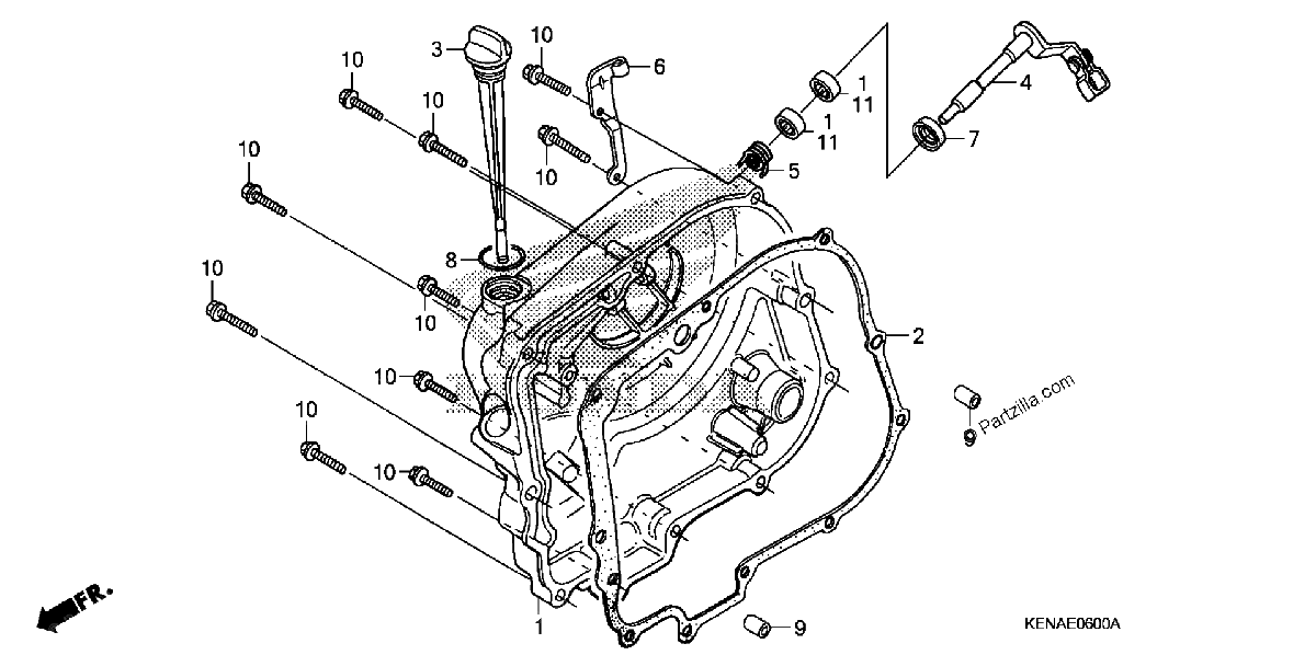 Diagrama de RIGHT CRANKCASE COVER